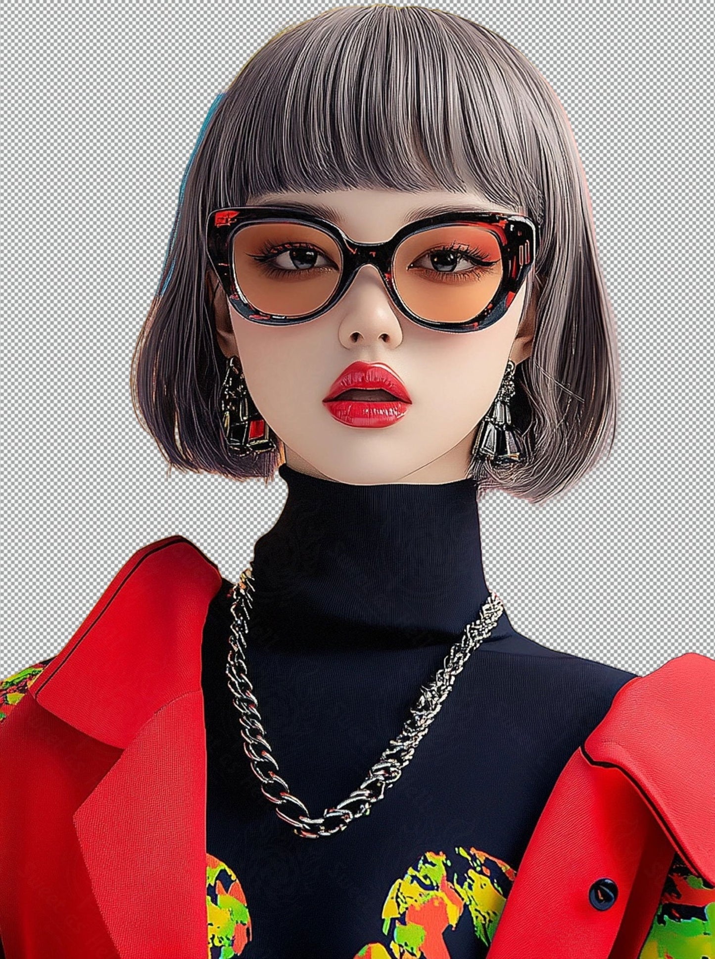 Modern Art Styled Fashion Ad Photo With A Transparent Background 107 SN2934 - Sweet As Hell Designs