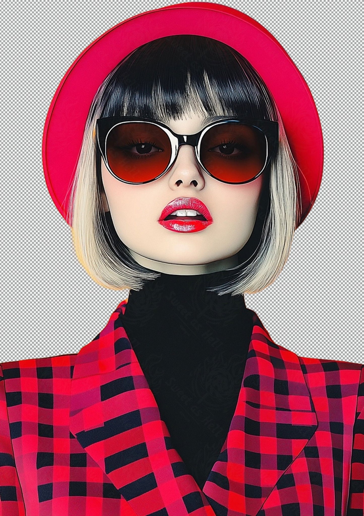 Modern Art Styled Fashion Ad Photo With A Transparent Background 108 SN2935 - Sweet As Hell Designs