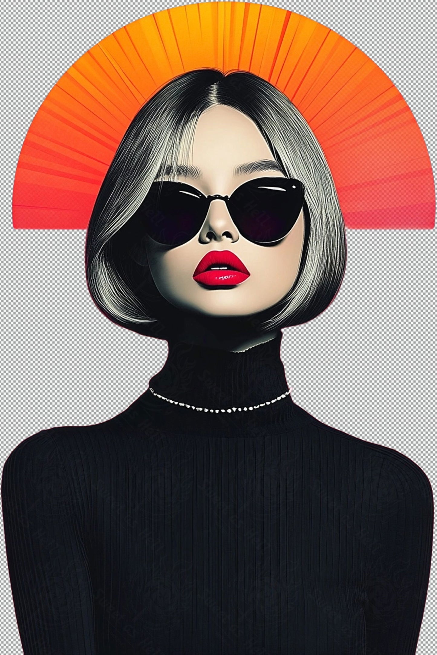 Modern Art Styled Fashion Ad Photo With A Transparent Background 115 SN2942 - Sweet As Hell Designs