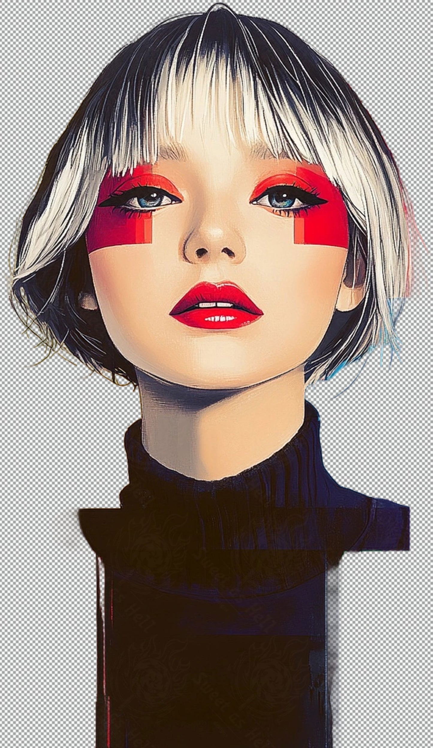 Modern Art Styled Fashion Ad Photo With A Transparent Background 117 SN2944 - Sweet As Hell Designs