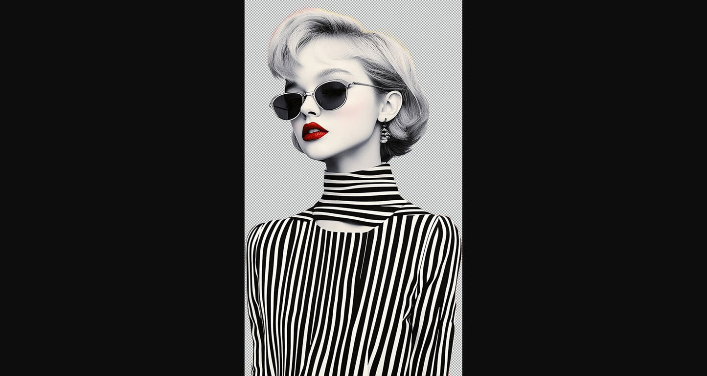 Modern Art Styled Fashion Ad Photo With A Transparent Background 118 SN2945 - Sweet As Hell Designs
