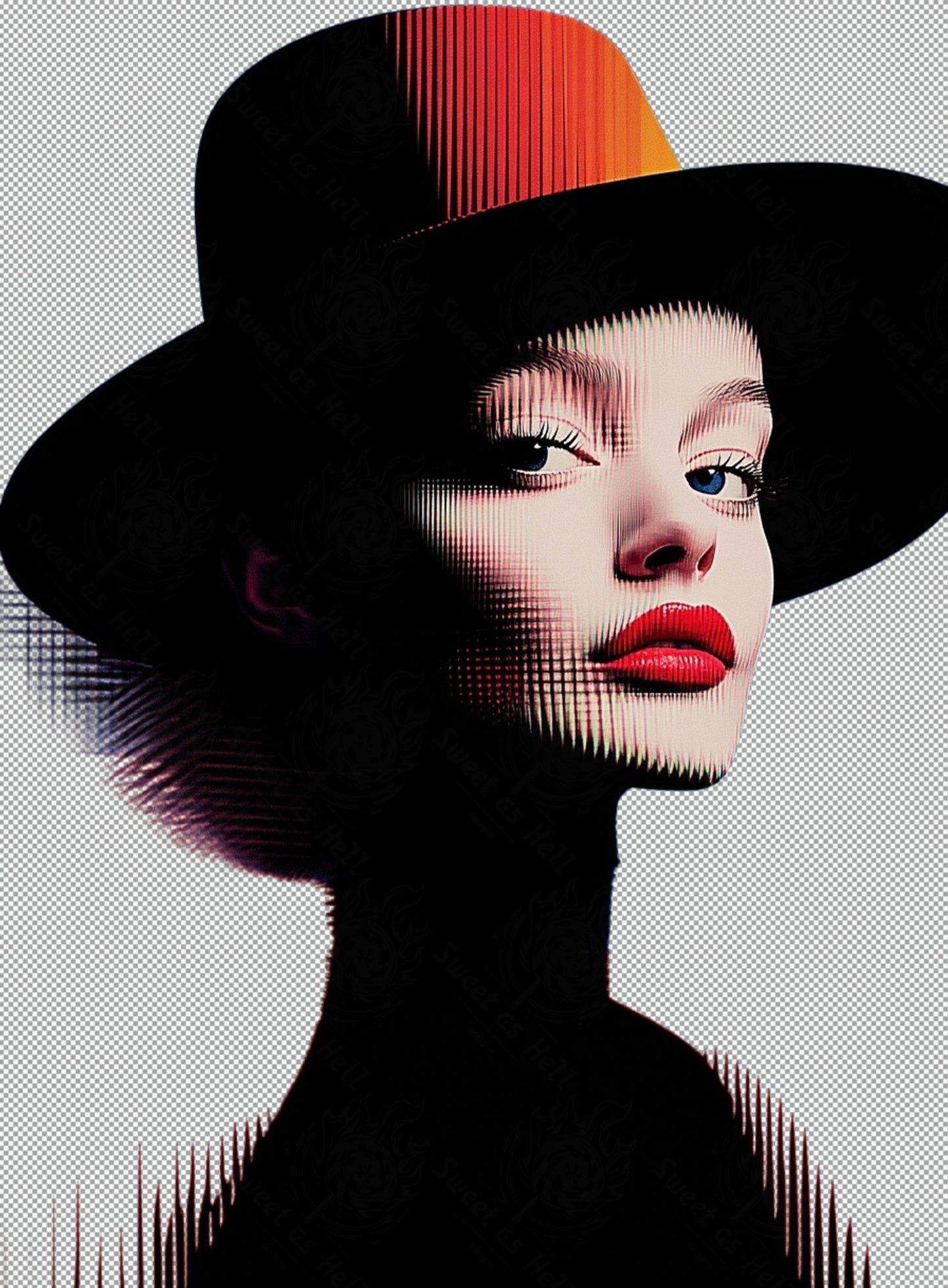 Modern Art Styled Fashion Ad Photo With A Transparent Background 119 SN2946 - Sweet As Hell Designs