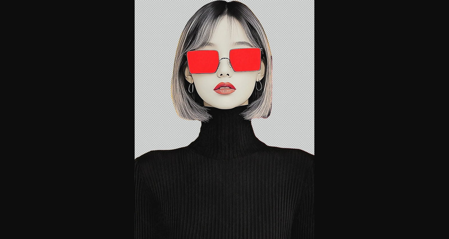 Modern Art Styled Fashion Ad Photo With A Transparent Background 120 SN2947 - Sweet As Hell Designs