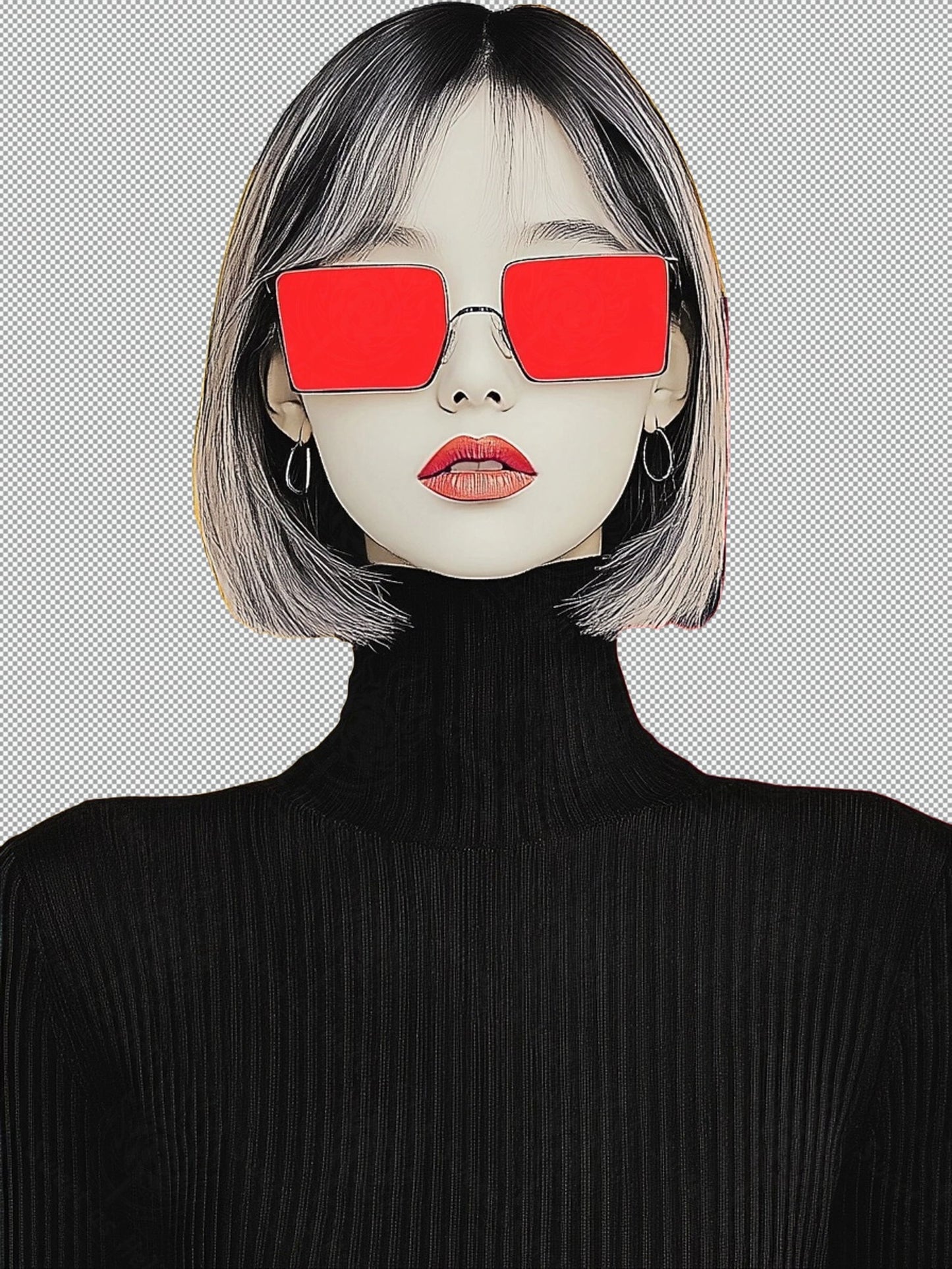Modern Art Styled Fashion Ad Photo With A Transparent Background 120 SN2947 - Sweet As Hell Designs