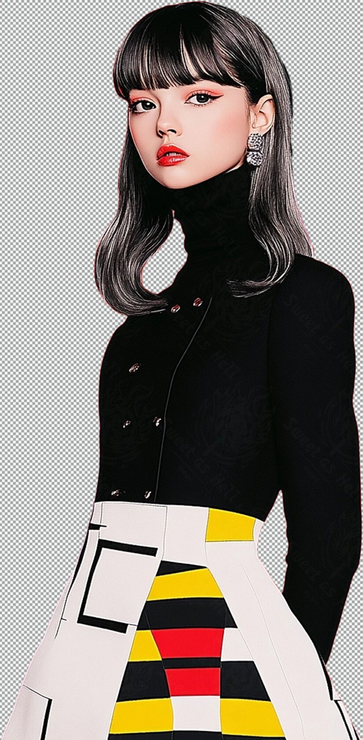 Modern Art Styled Fashion Ad Photo With A Transparent Background 121 SN2948 - Sweet As Hell Designs