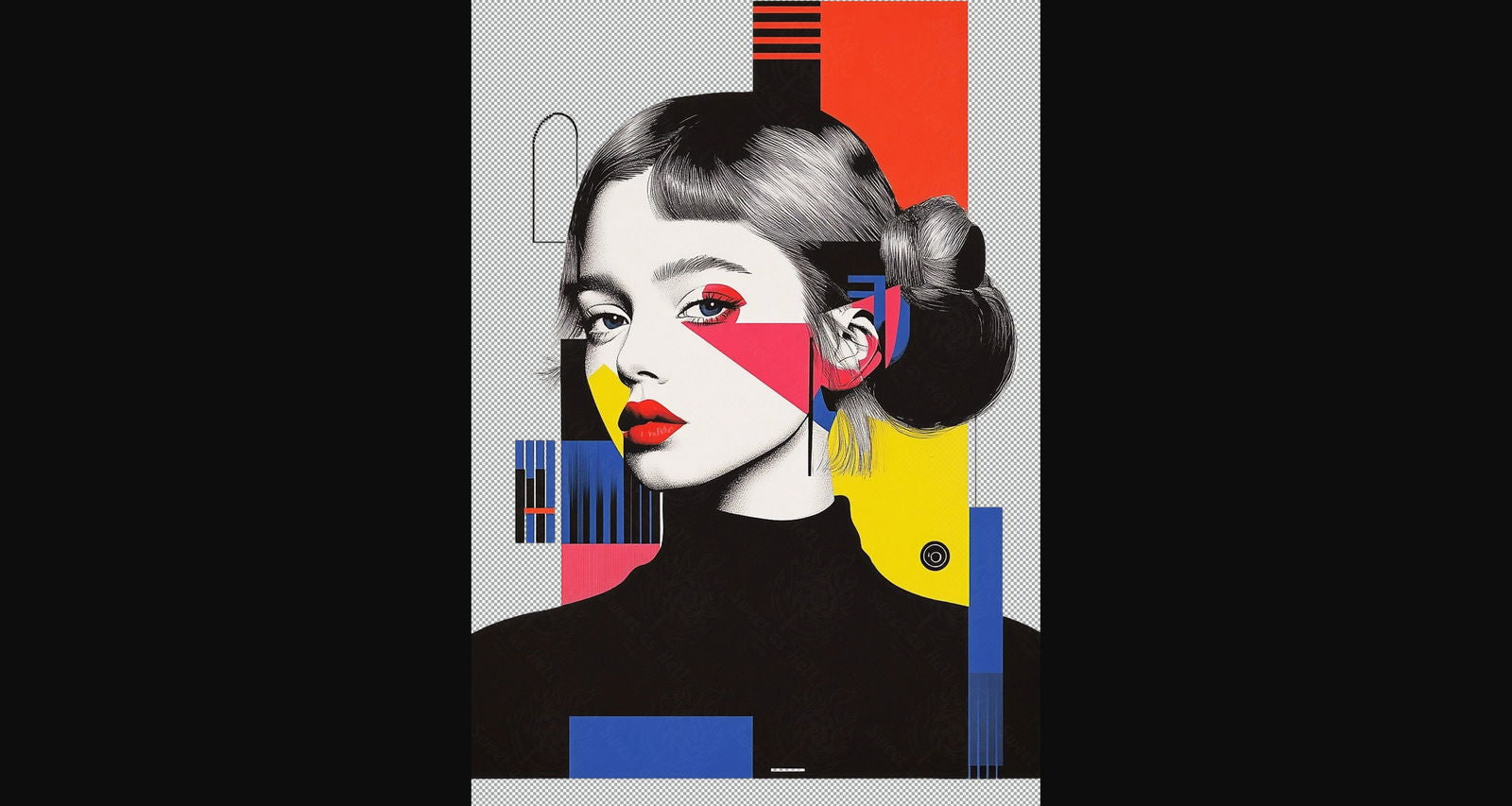 Modern Art Styled Fashion Ad Photo With A Transparent Background 123 SN2950 - Sweet As Hell Designs