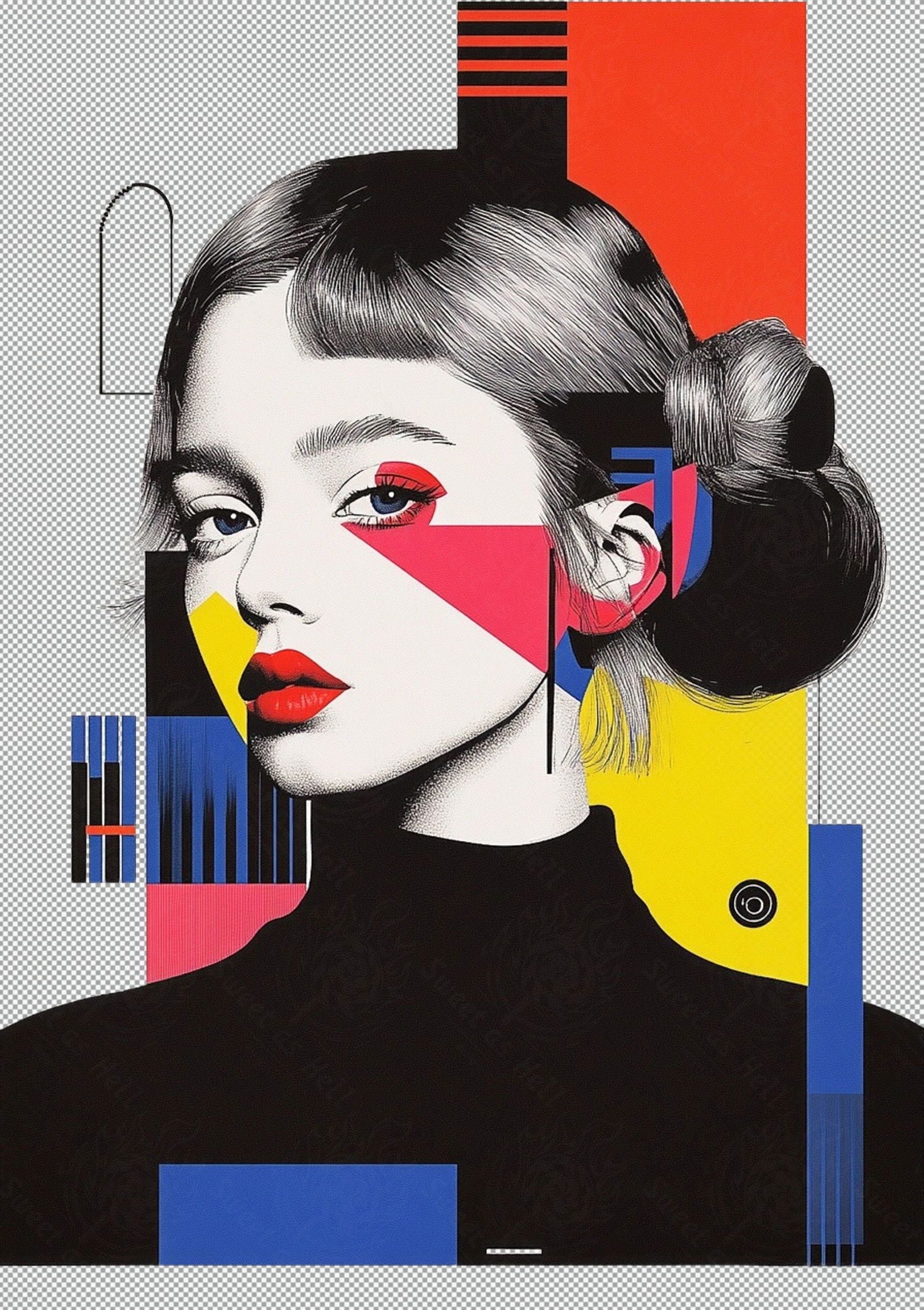 Modern Art Styled Fashion Ad Photo With A Transparent Background 123 SN2950 - Sweet As Hell Designs