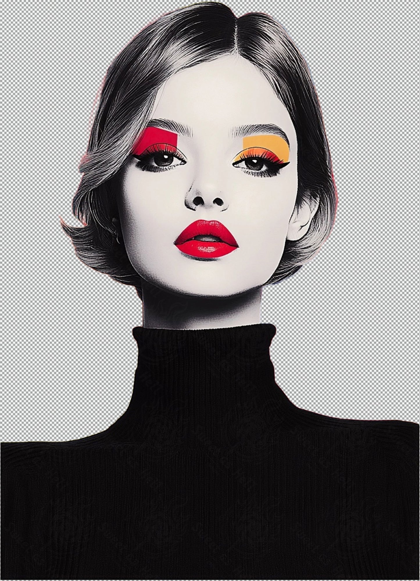 Modern Art Styled Fashion Ad Photo With A Transparent Background 125 SN2952 - Sweet As Hell Designs