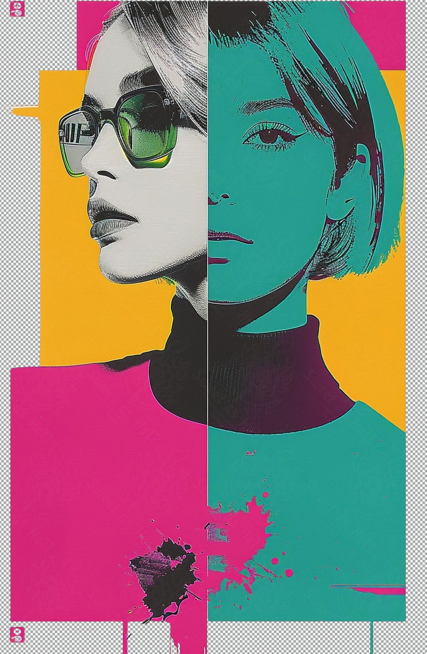 Modern Art Styled Fashion Ad Photo With A Transparent Background 127 SN2954 - Sweet As Hell Designs