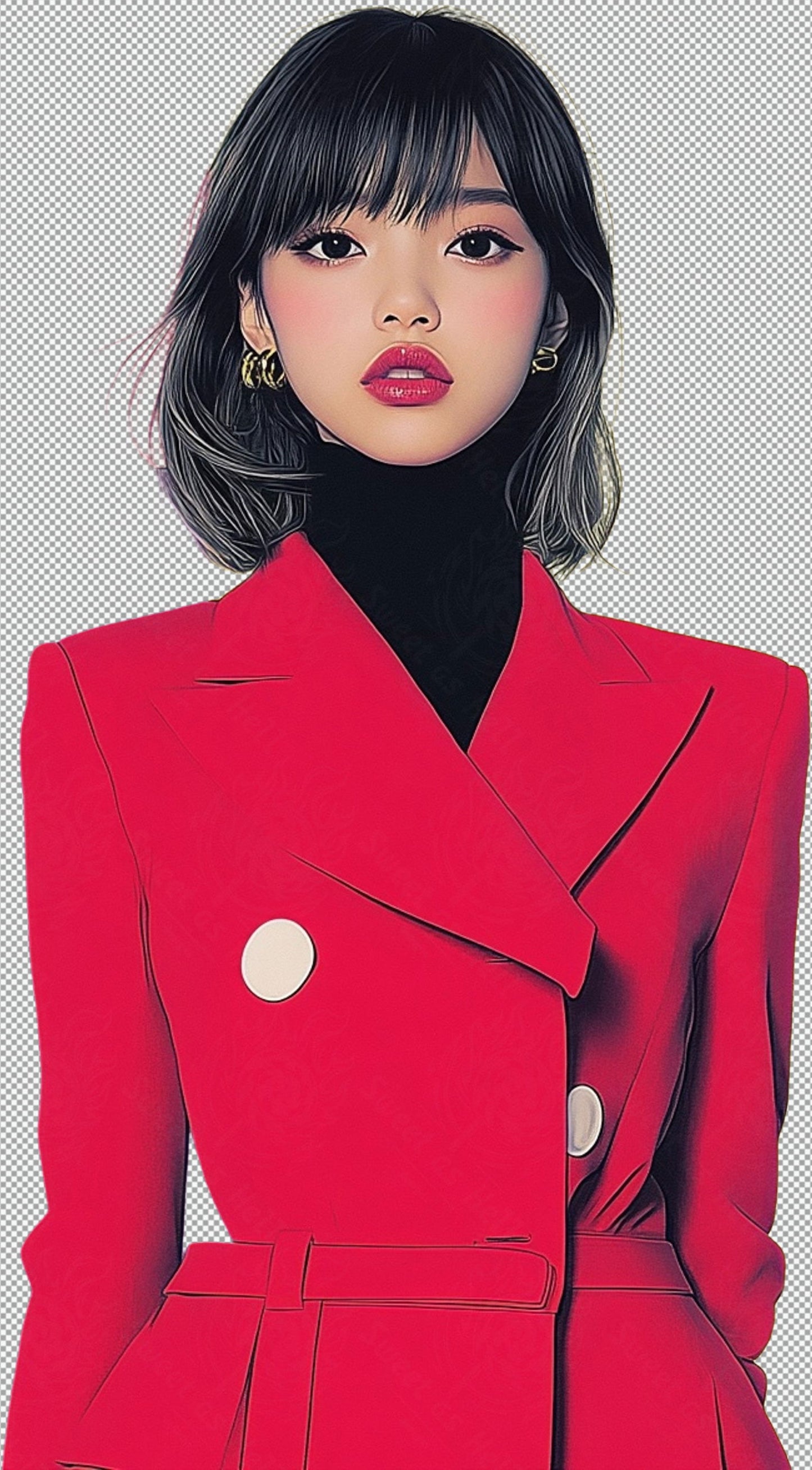 Modern Art Styled Fashion Ad Photo With A Transparent Background 130 SN2957 - Sweet As Hell Designs