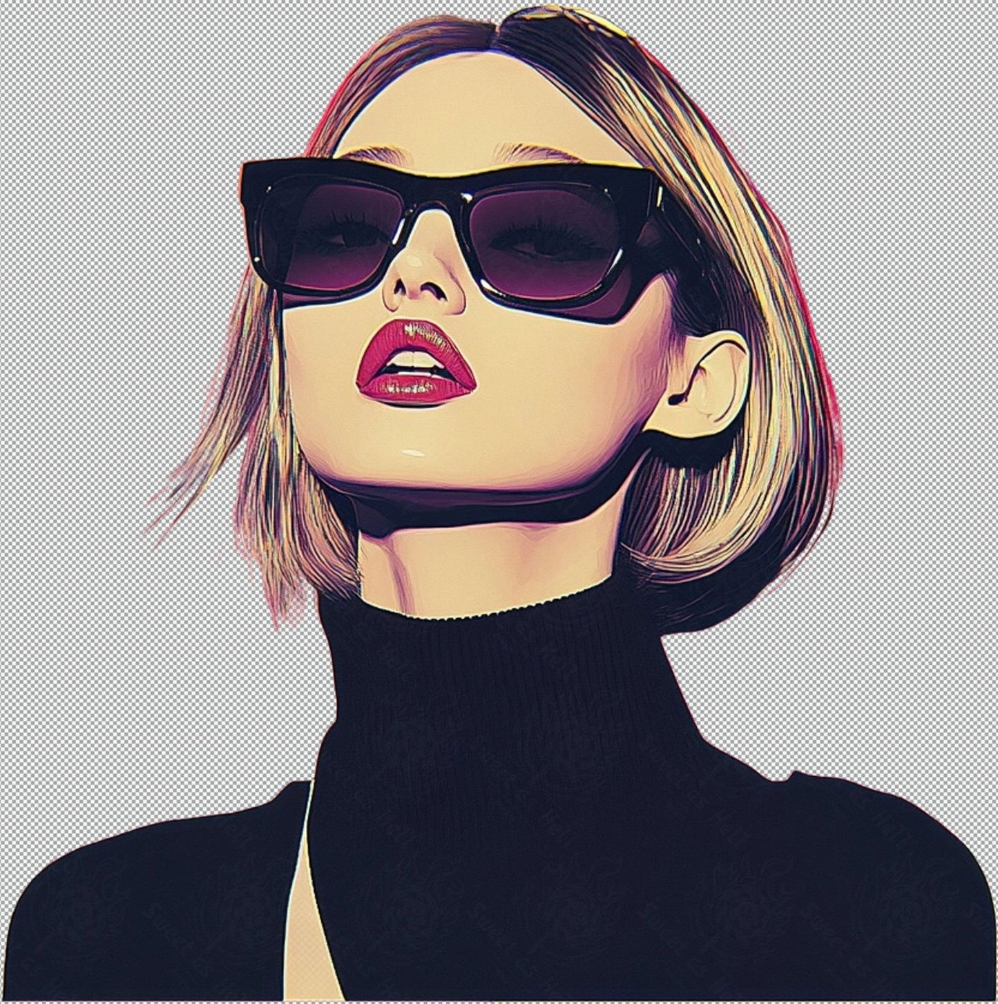 Modern Art Styled Fashion Ad Photo With A Transparent Background 131 SN2958 - Sweet As Hell Designs