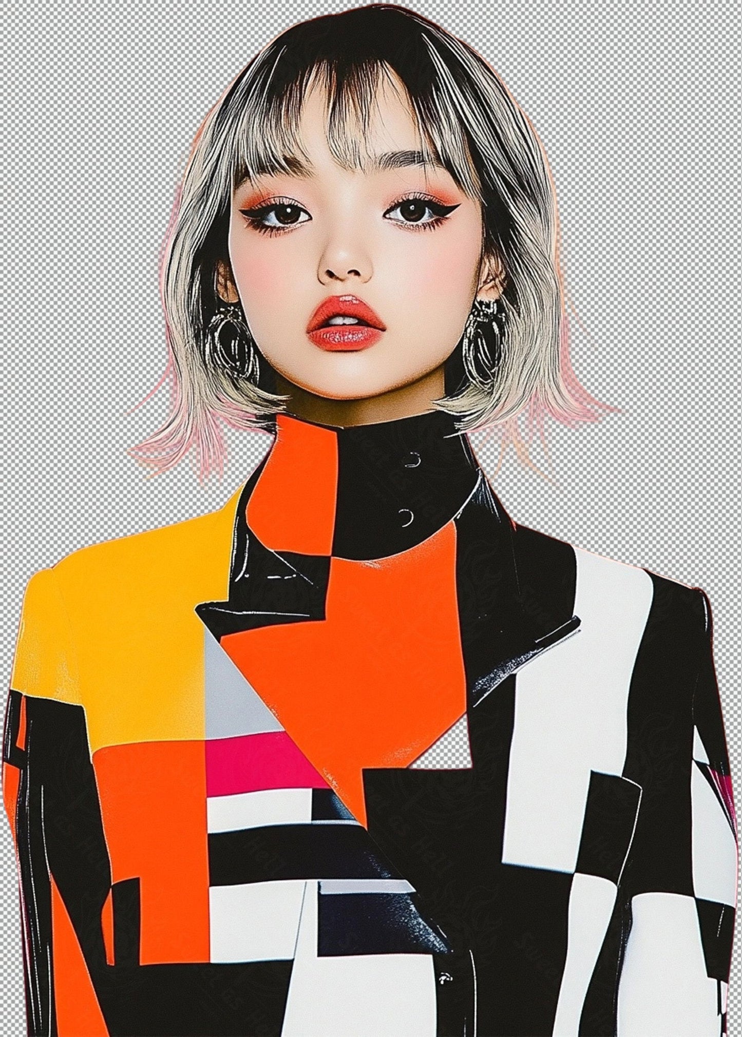 Modern Art Styled Fashion Ad Photo With A Transparent Background 132 SN2959 - Sweet As Hell Designs