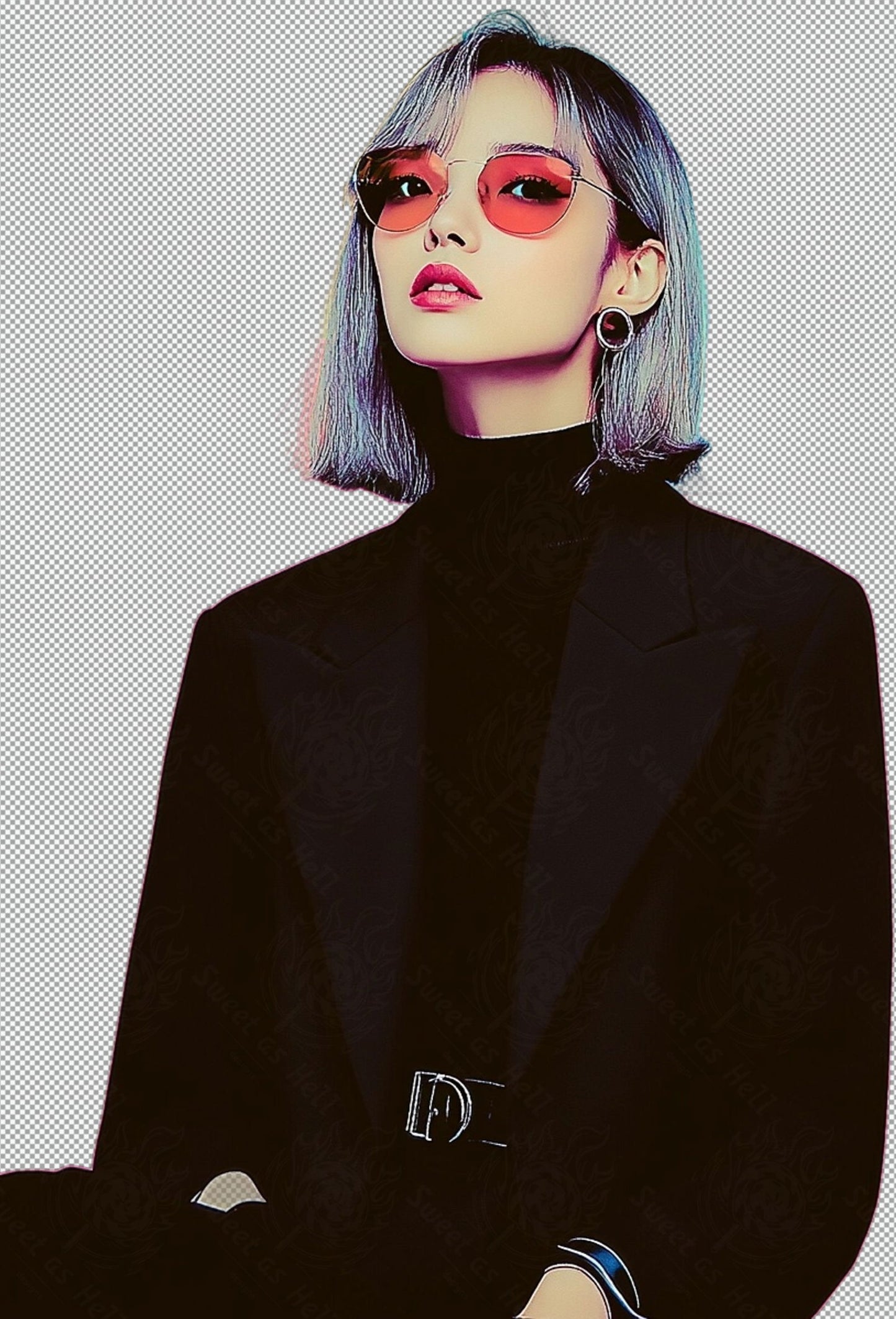 Modern Art Styled Fashion Ad Photo With A Transparent Background 133 SN2960 - Sweet As Hell Designs