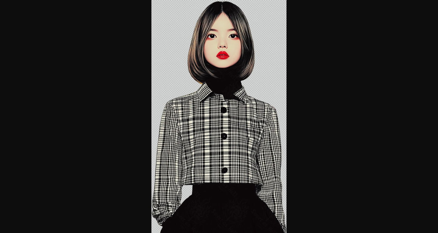 Modern Art Styled Fashion Ad Photo With A Transparent Background 136 SN2963 - Sweet As Hell Designs