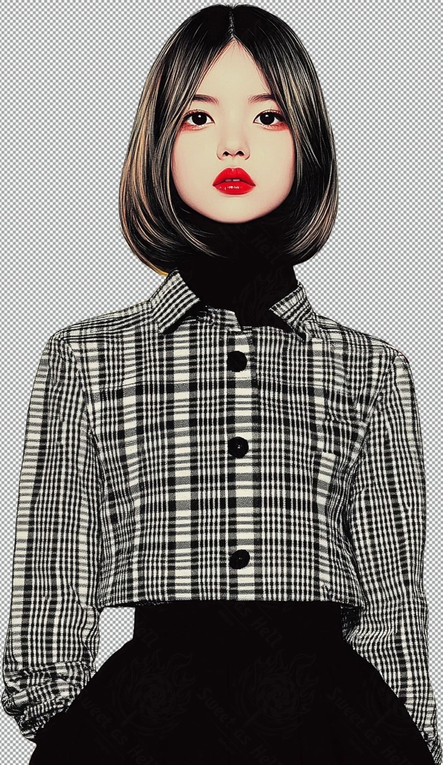 Modern Art Styled Fashion Ad Photo With A Transparent Background 136 SN2963 - Sweet As Hell Designs