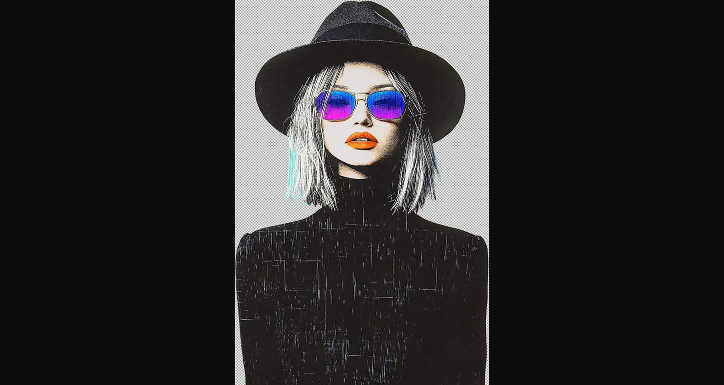 Modern Art Styled Fashion Ad Photo With A Transparent Background 139 SN2966 - Sweet As Hell Designs