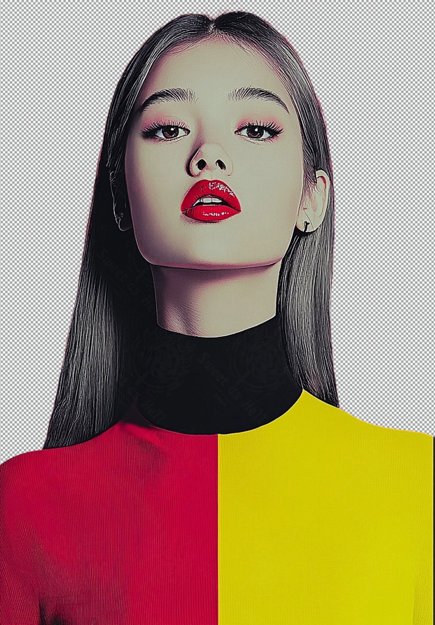 Modern Art Styled Fashion Ad Photo With A Transparent Background 142 SN2969 - Sweet As Hell Designs