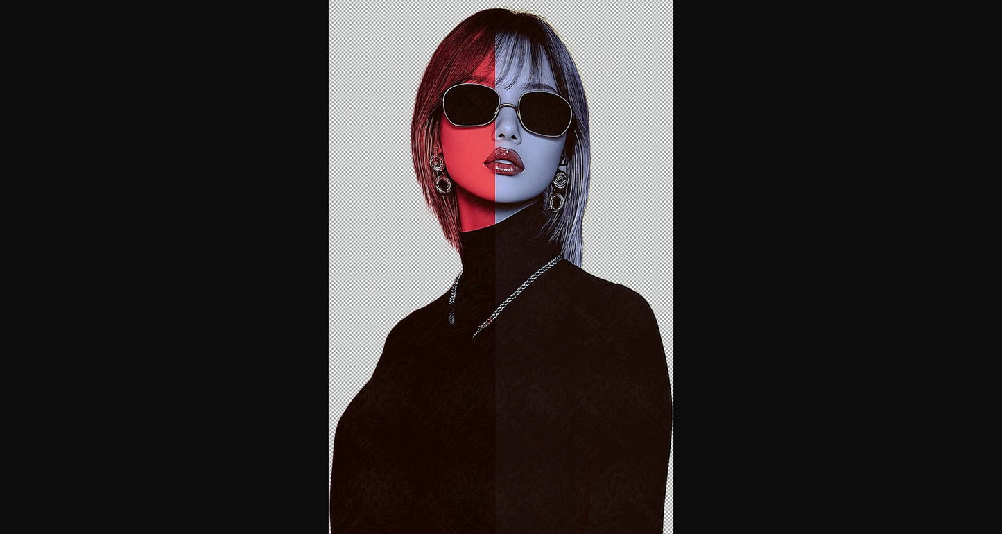 Modern Art Styled Fashion Ad Photo With A Transparent Background 147 SN2974 - Sweet As Hell Designs