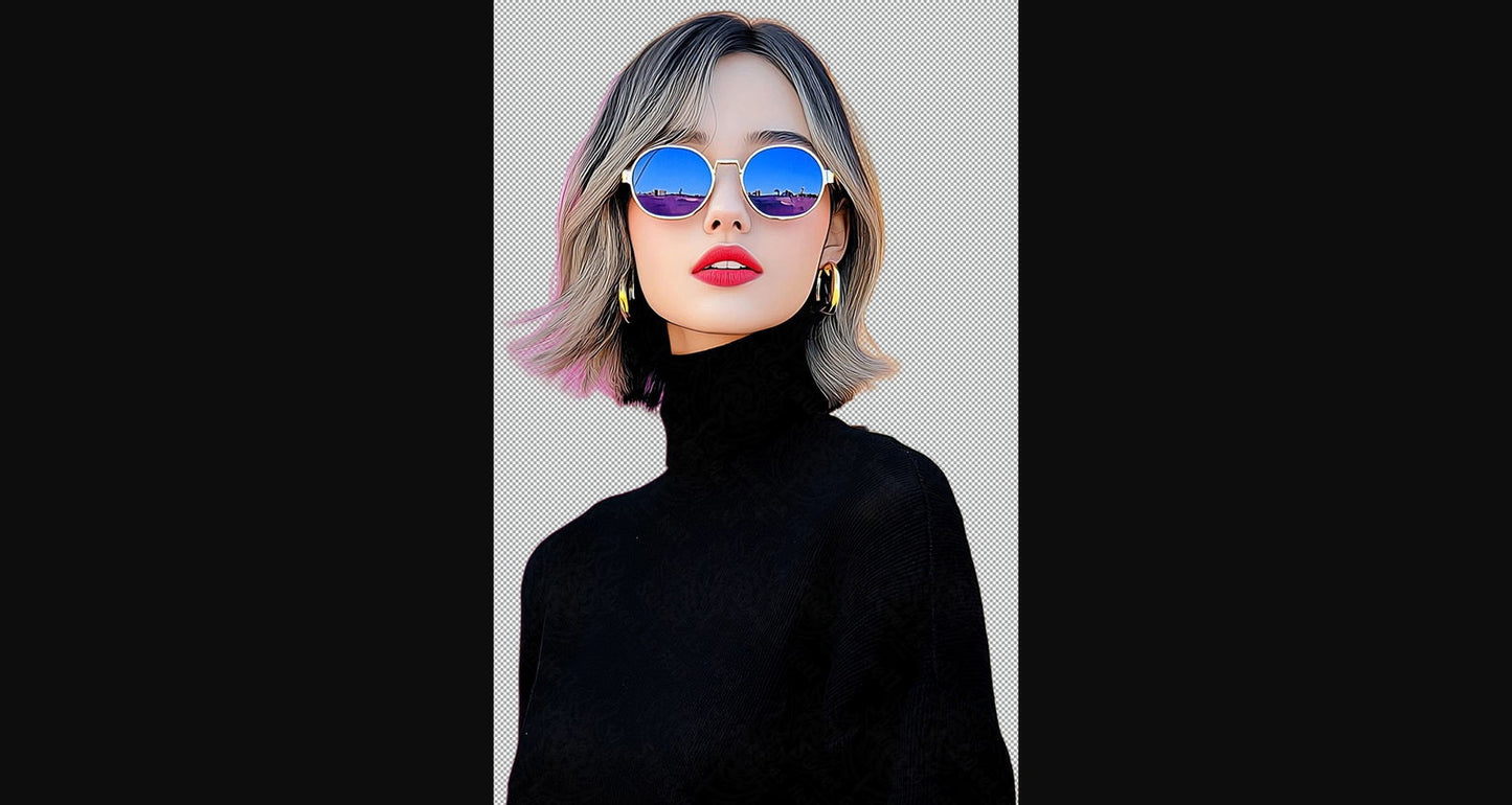 Modern Art Styled Fashion Ad Photo With A Transparent Background 150 SN2977 - Sweet As Hell Designs