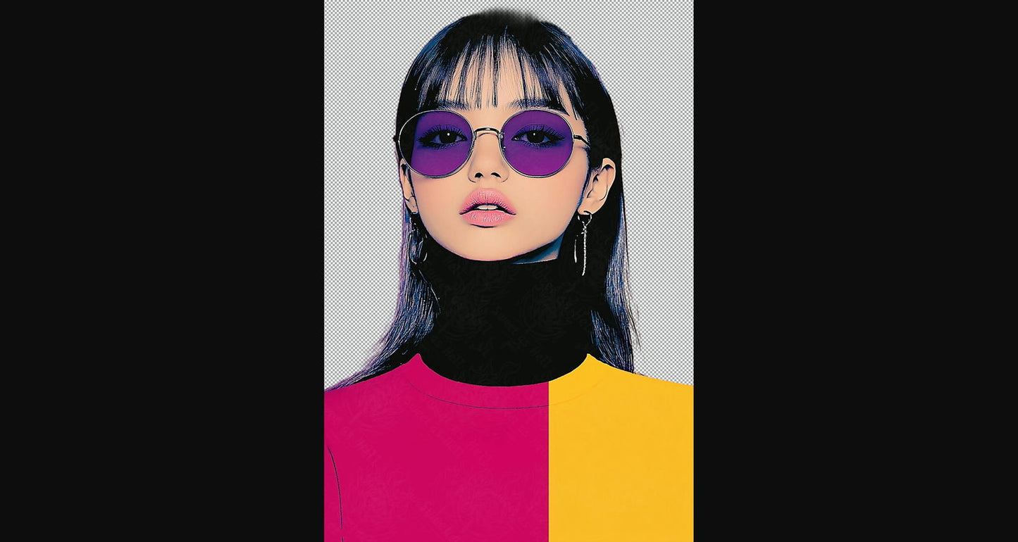 Modern Art Styled Fashion Ad Photo With A Transparent Background 152 SN2979 - Sweet As Hell Designs