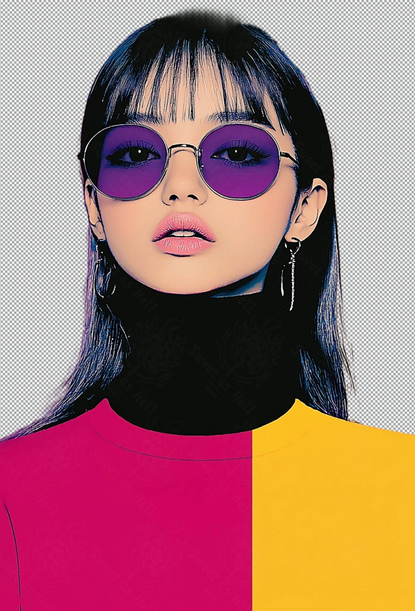 Modern Art Styled Fashion Ad Photo With A Transparent Background 152 SN2979 - Sweet As Hell Designs