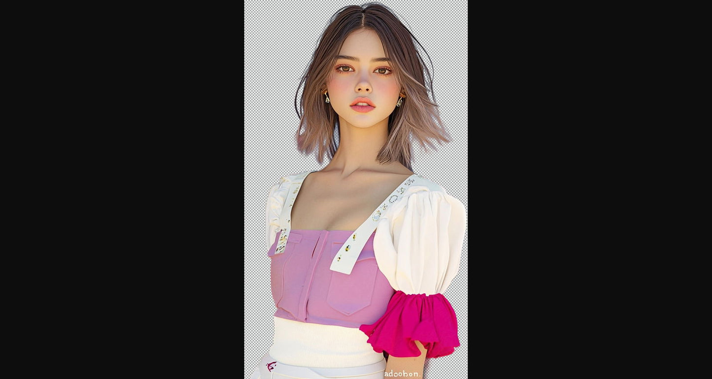 Modern Art Styled Fashion Ad Photo With A Transparent Background 153 SN2980 - Sweet As Hell Designs