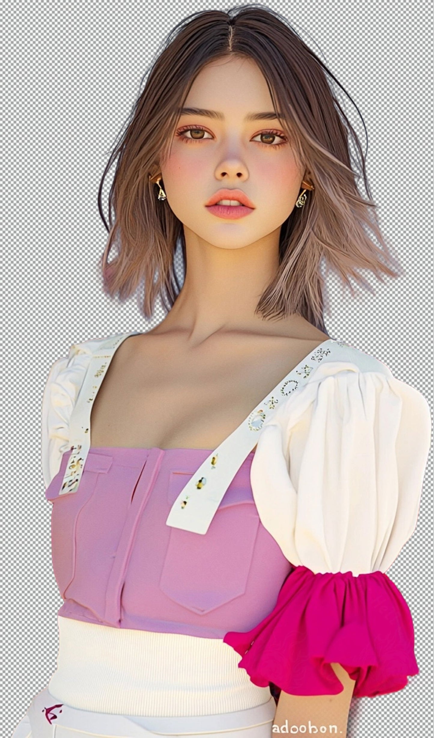 Modern Art Styled Fashion Ad Photo With A Transparent Background 153 SN2980 - Sweet As Hell Designs