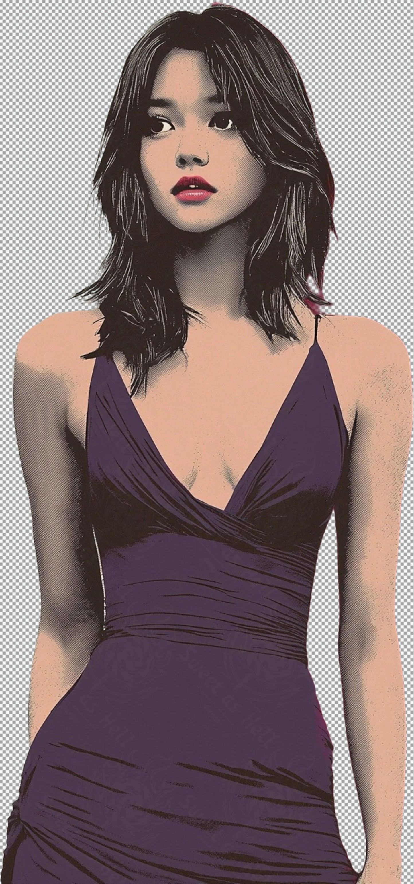Modern Art Styled Fashion Ad Photo With A Transparent Background 154 SN2981 - Sweet As Hell Designs