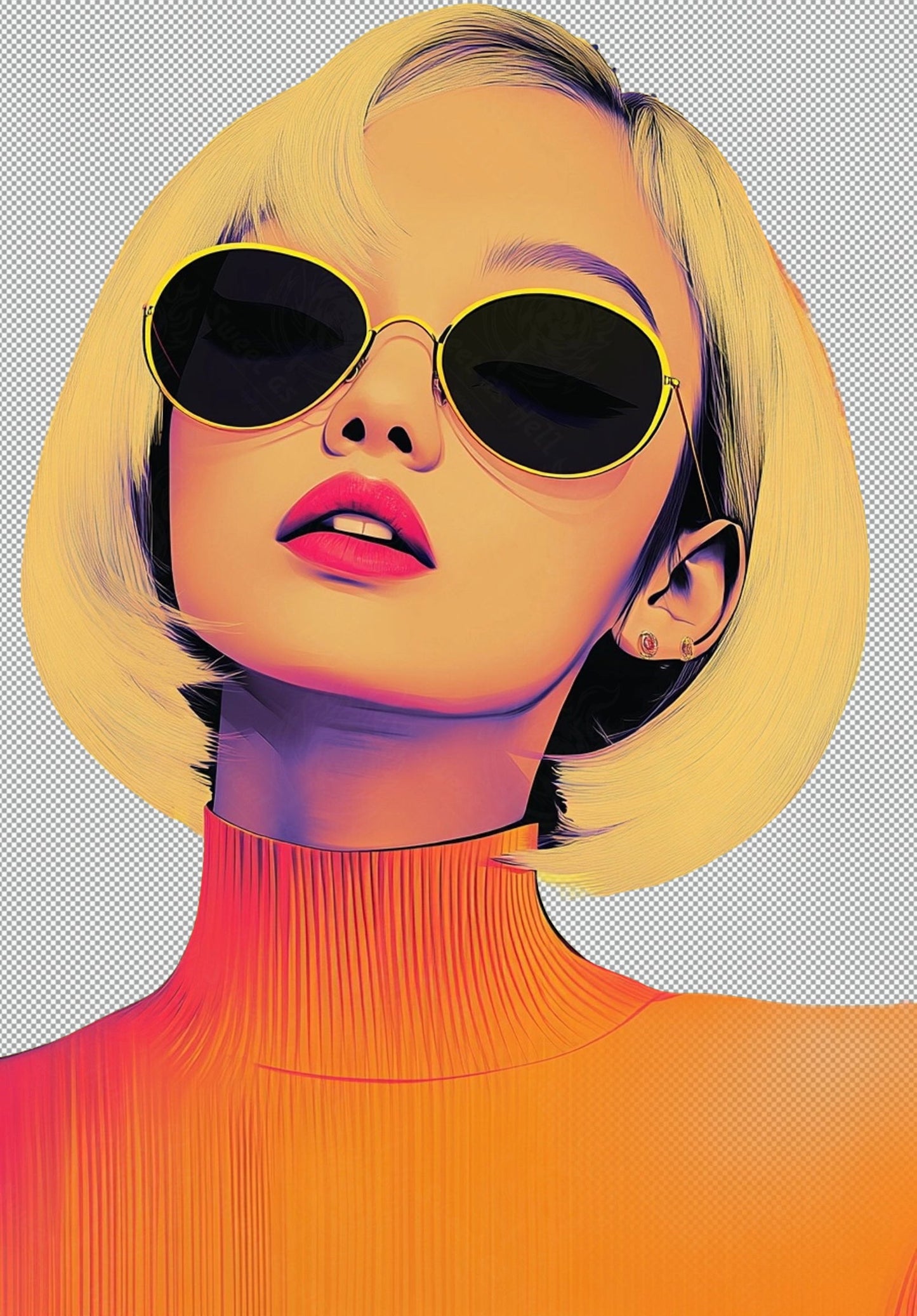 Modern Art Styled Fashion Ad Photo With A Transparent Background 167 SN2994 - Sweet As Hell Designs