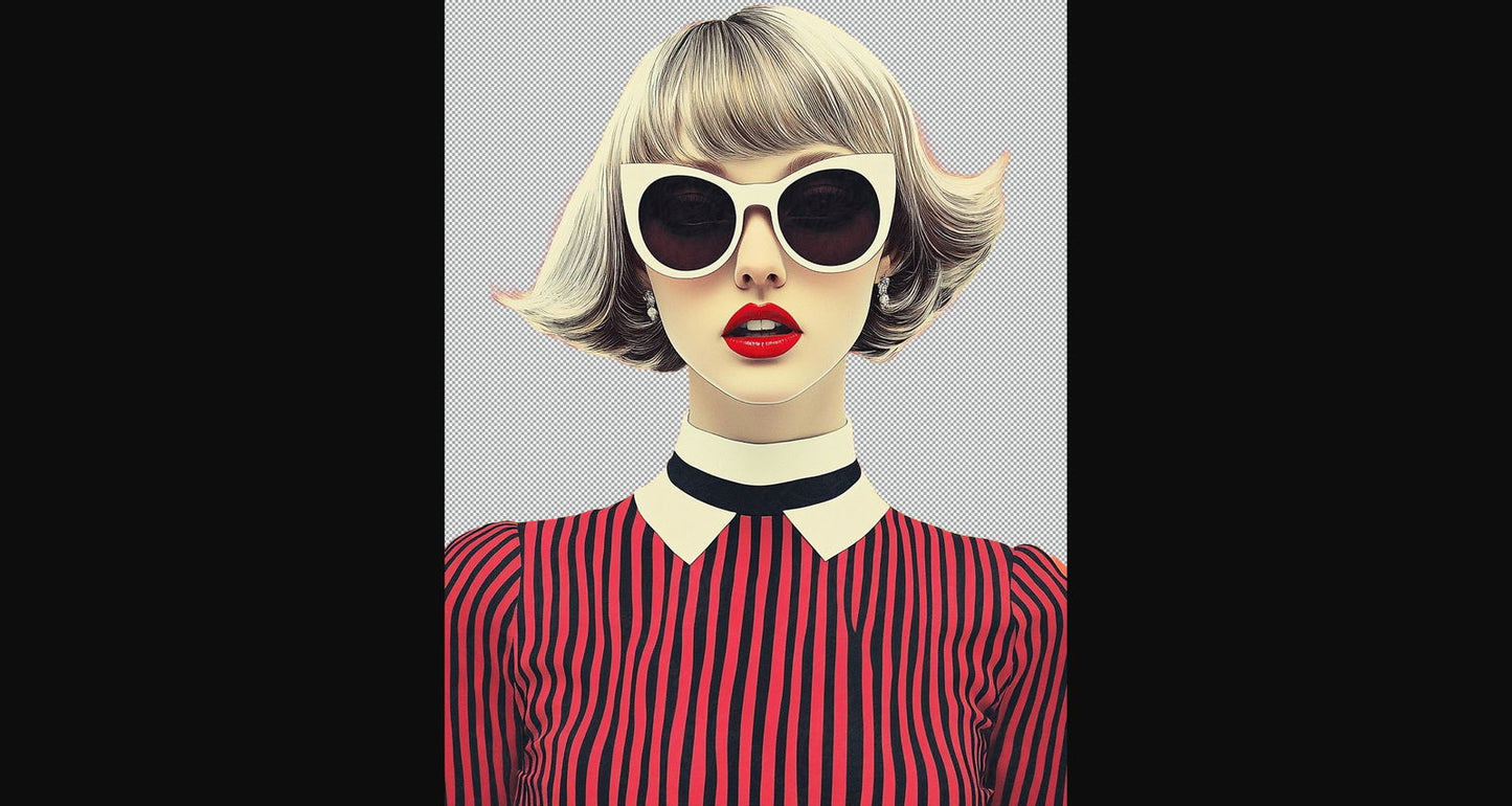 Modern Art Styled Fashion Ad Photo With A Transparent Background 180 SN3007 - Sweet As Hell Designs
