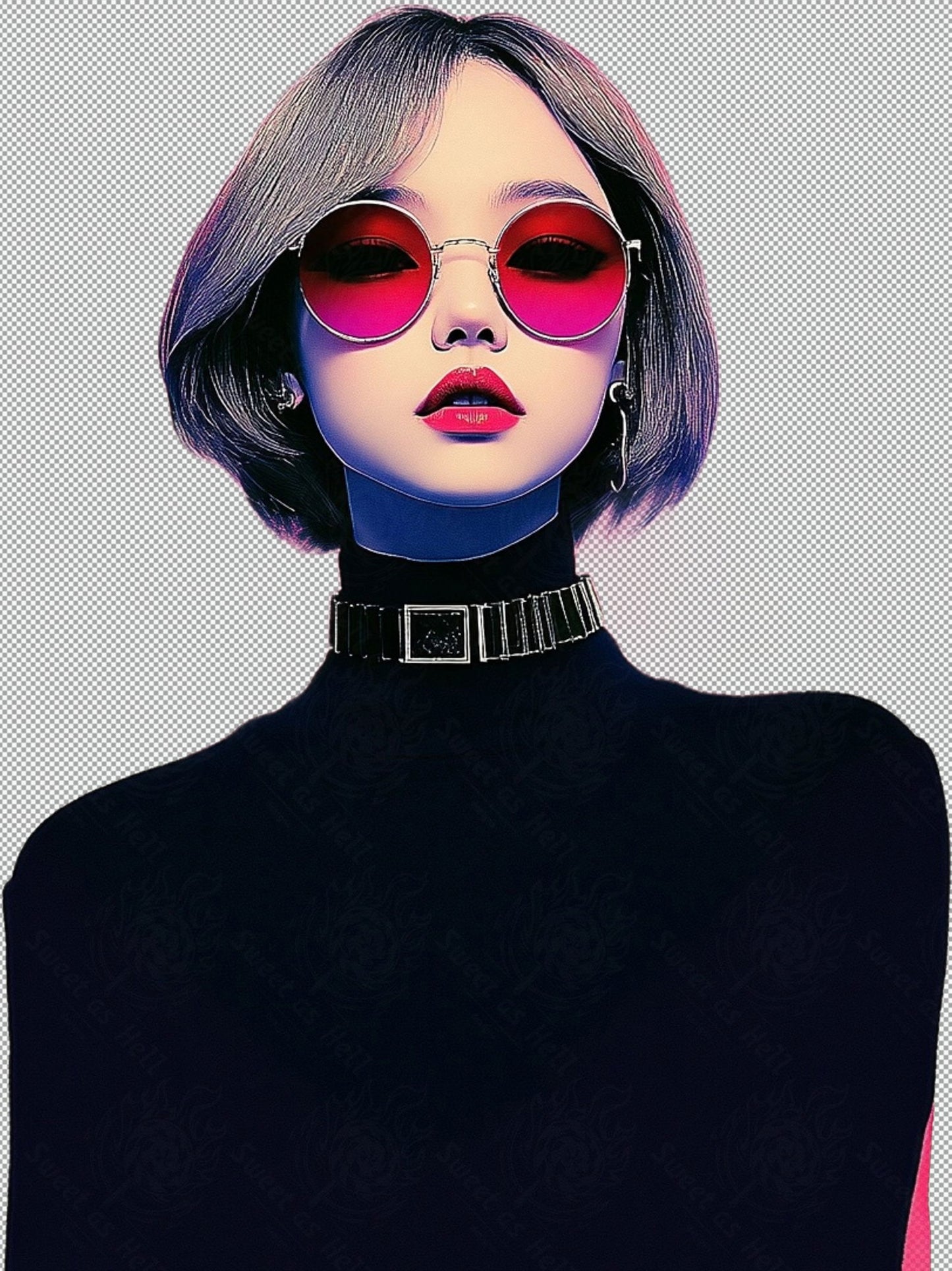 Modern Art Styled Fashion Ad Photo With A Transparent Background 183 SN3010 - Sweet As Hell Designs