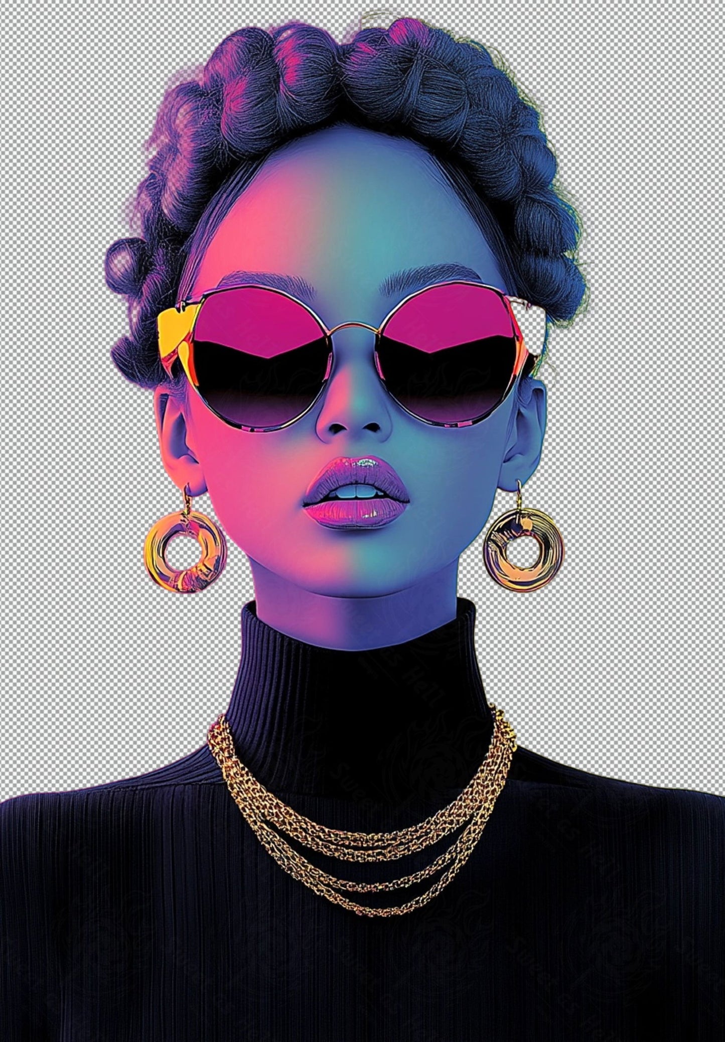 Modern Art Styled Fashion Ad Photo With A Transparent Background 185 SN3012 - Sweet As Hell Designs