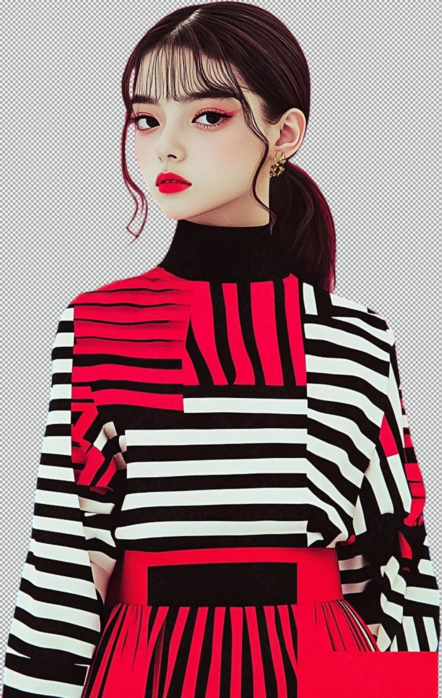 Modern Art Styled Fashion Ad Photo With A Transparent Background 186 SN3013 - Sweet As Hell Designs