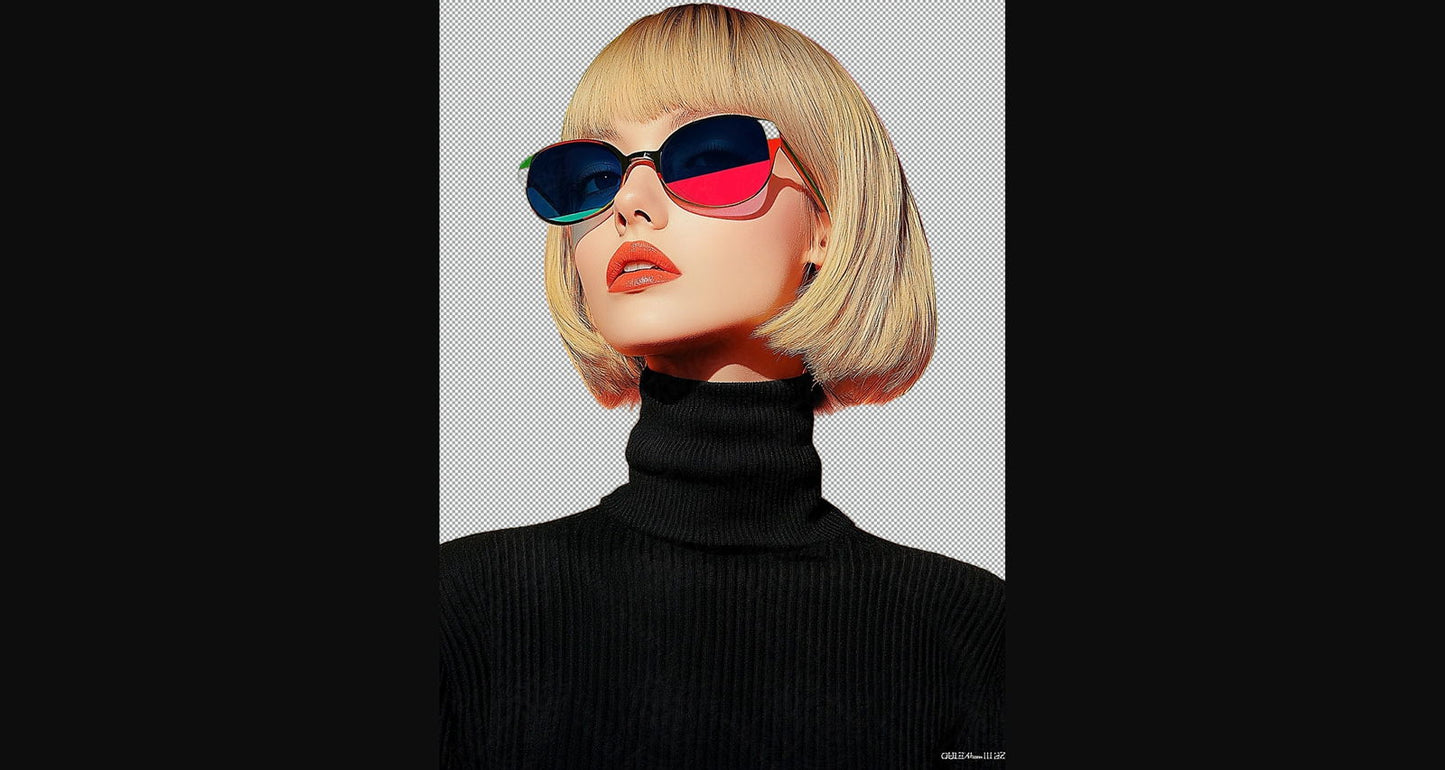 Modern Art Styled Fashion Ad Photo With A Transparent Background 188 SN3015 - Sweet As Hell Designs