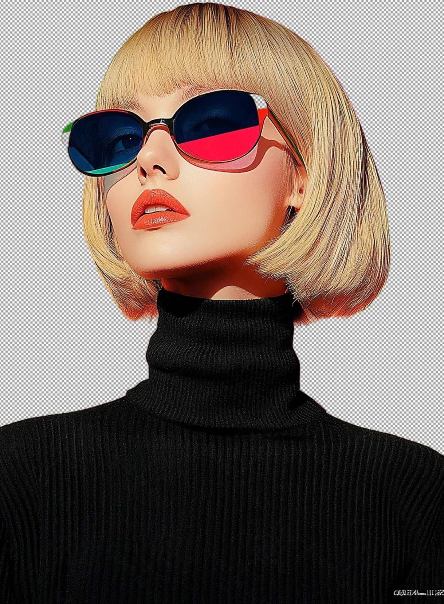 Modern Art Styled Fashion Ad Photo With A Transparent Background 188 SN3015 - Sweet As Hell Designs