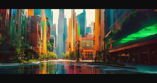Street Level Illustration of Modern Fantasy City Architecture 0014 SN1177 - Sweet As Hell Designs