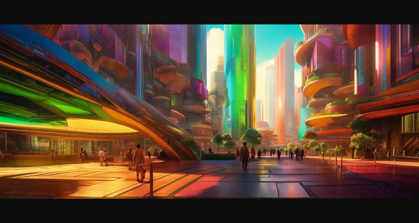 Street Level Illustration of Modern Fantasy City Architecture 0021 SN1184 - Sweet As Hell Designs