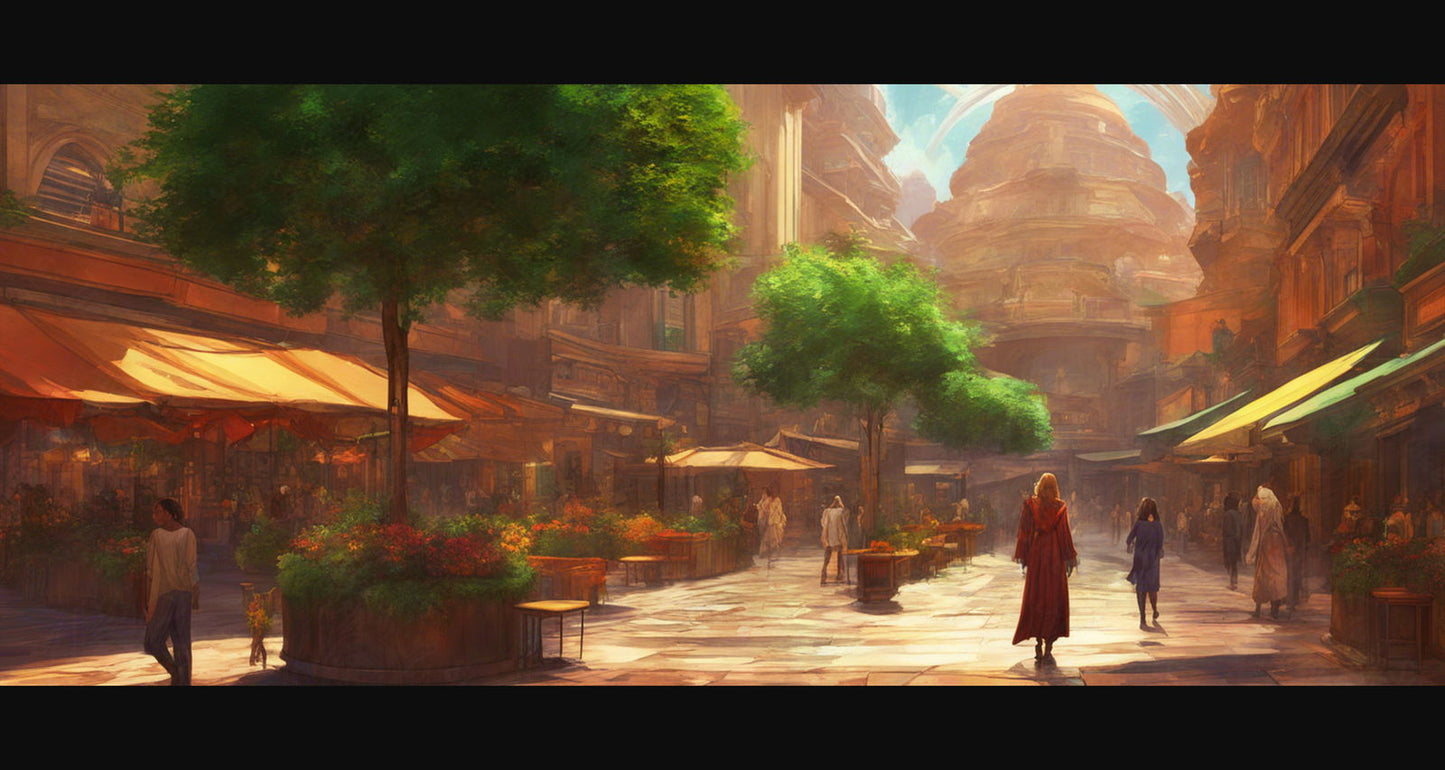 Street Level Illustration of a Futuristic City 0015 SN1154 - Sweet As Hell Designs