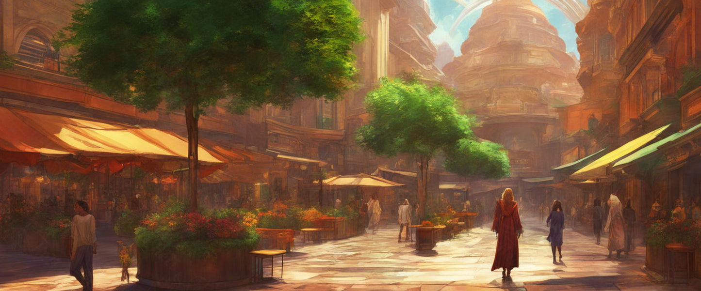 Street Level Illustration of a Futuristic City 0015 SN1154 - Sweet As Hell Designs
