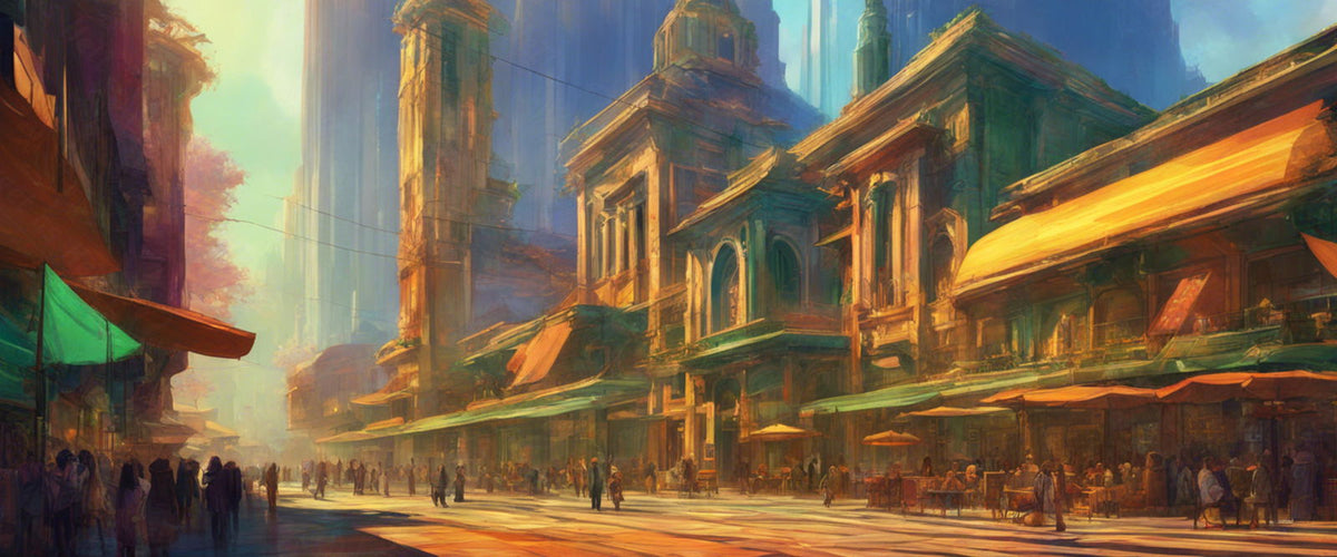 Street Level Illustration of a Futuristic City 0016 SN1155 - Sweet As Hell Designs