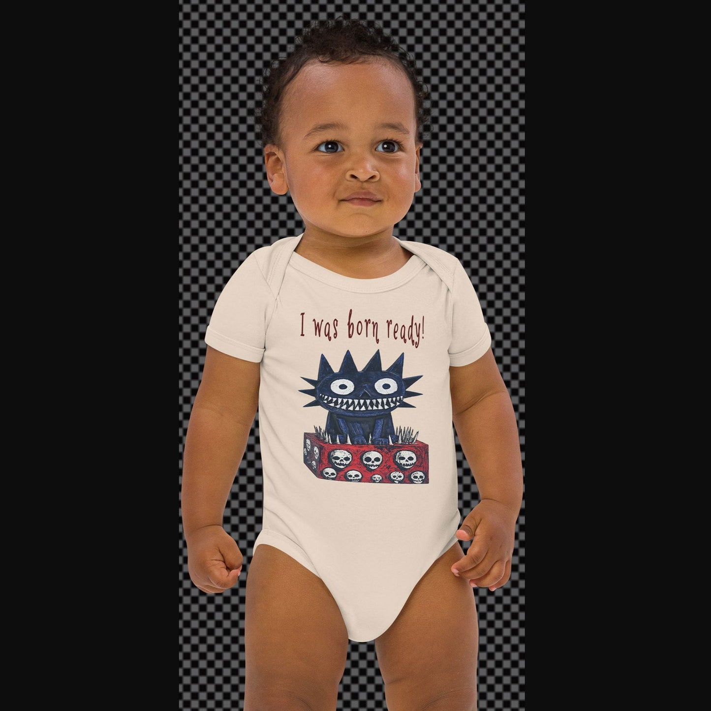 Sweet As Hell Designs' "Born Ready" Organic Cotton Baby Bodysuit - Sweet As Hell Designs