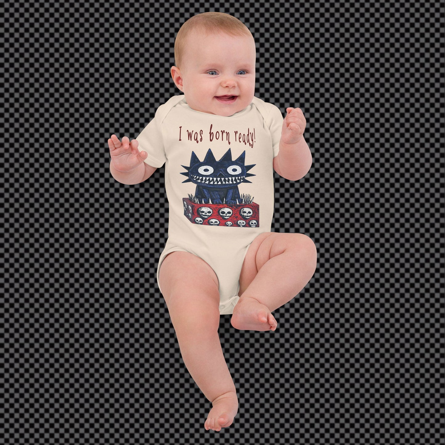 Sweet As Hell Designs' "Born Ready" Organic Cotton Baby Bodysuit - Sweet As Hell Designs