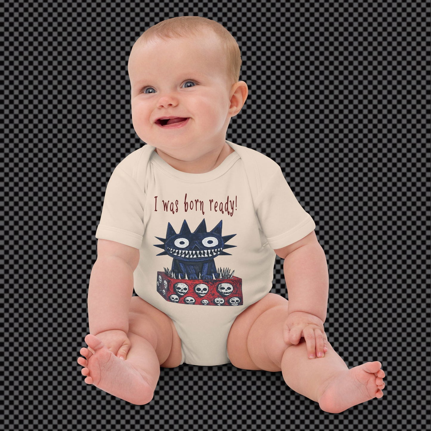 Sweet As Hell Designs' "Born Ready" Organic Cotton Baby Bodysuit - Sweet As Hell Designs