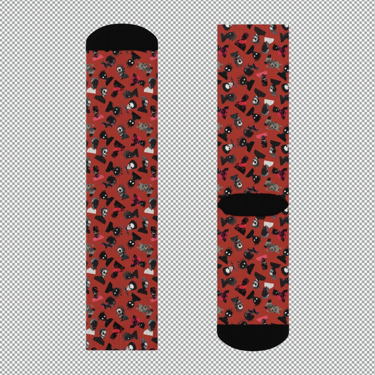 Sweet As Hell Designs' Crew Socks Featuring The Original Ruffian Pattern - Sweet As Hell Designs