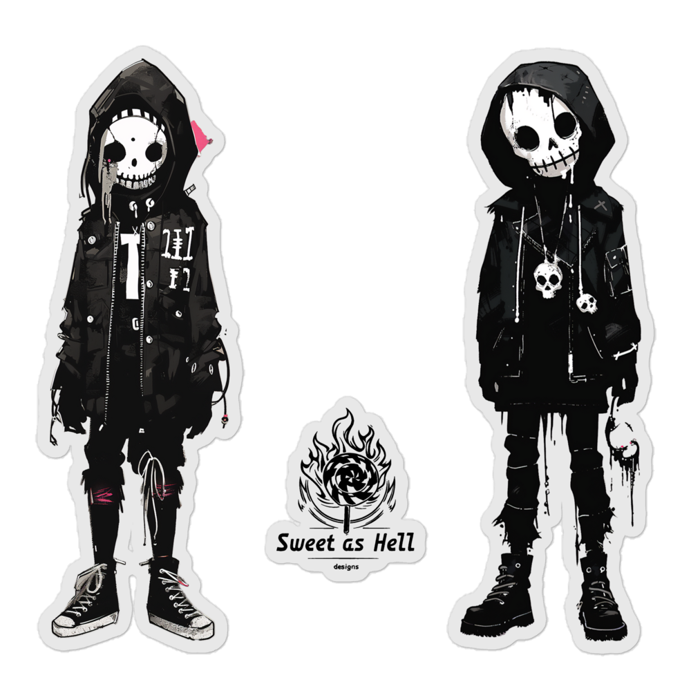 Sweet As Hell Designs' Dead Couple Grunge Stickers - Sweet As Hell Designs