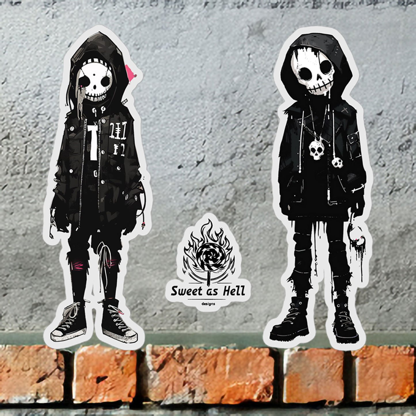 Sweet As Hell Designs' Dead Couple Grunge Stickers - Sweet As Hell Designs