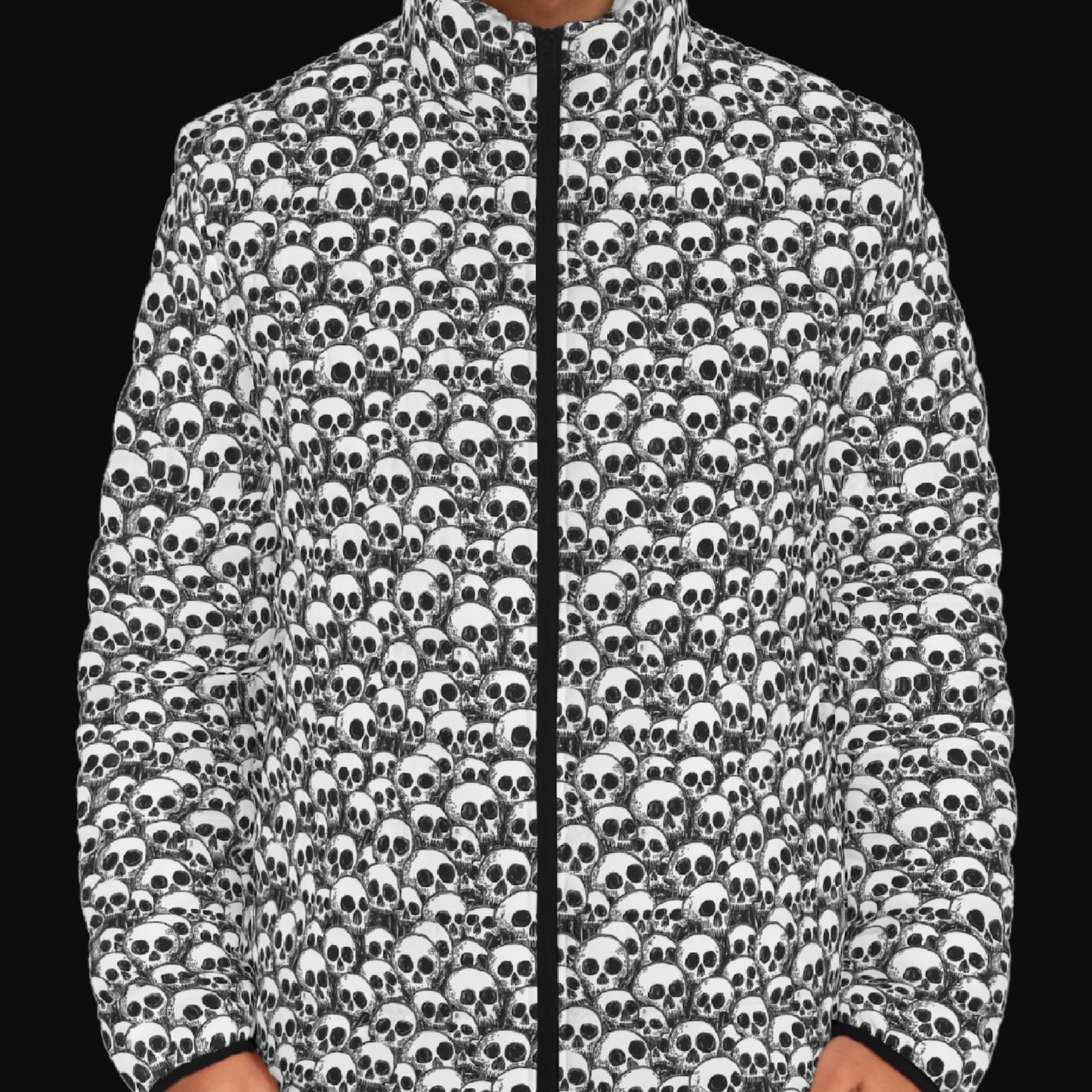 Sweet As Hell Designs' Seamless Skull Pattern Bubble Goose Jacket - Sweet As Hell Designs