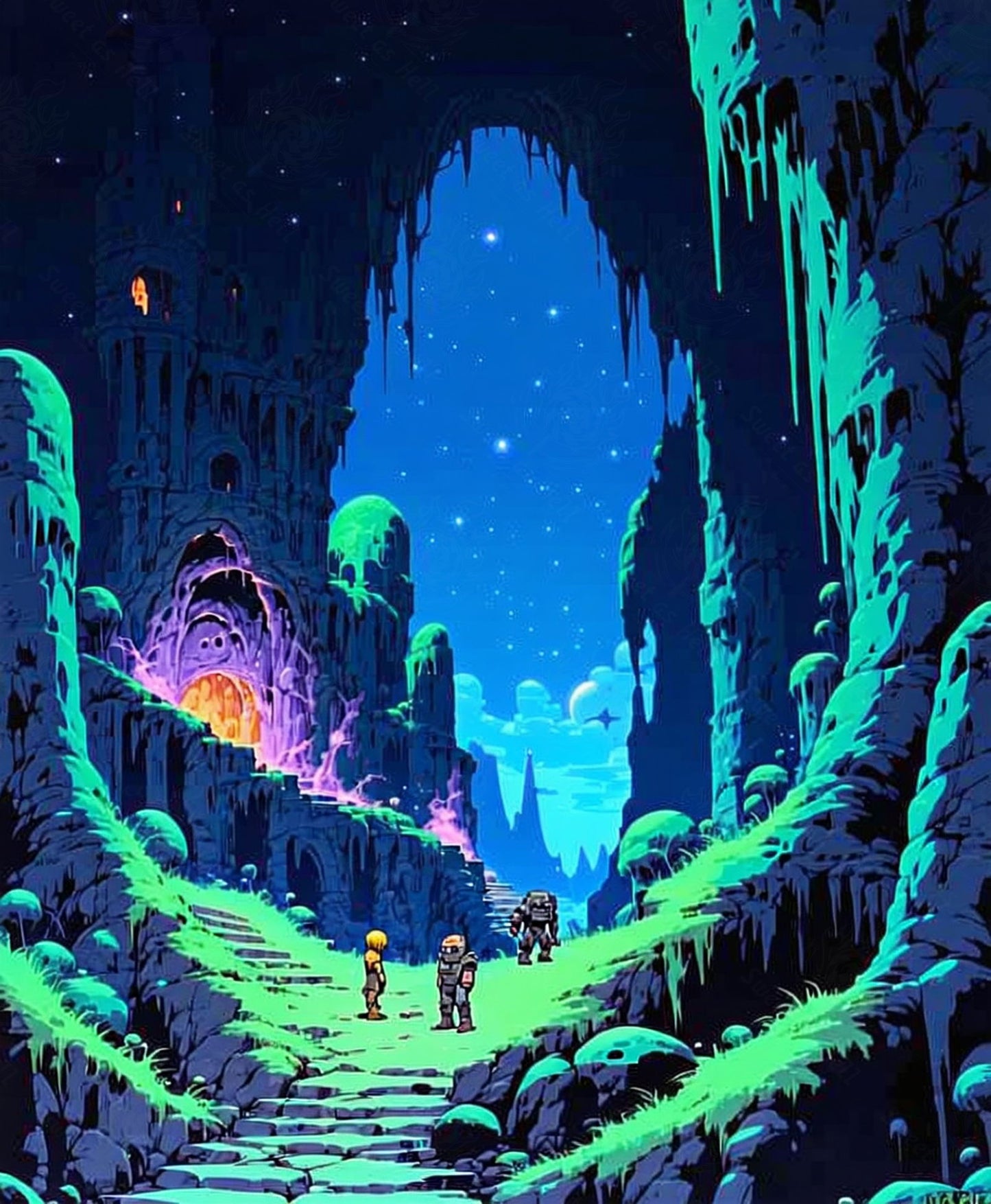 alien landscape night SN3098 - Sweet As Hell Designs