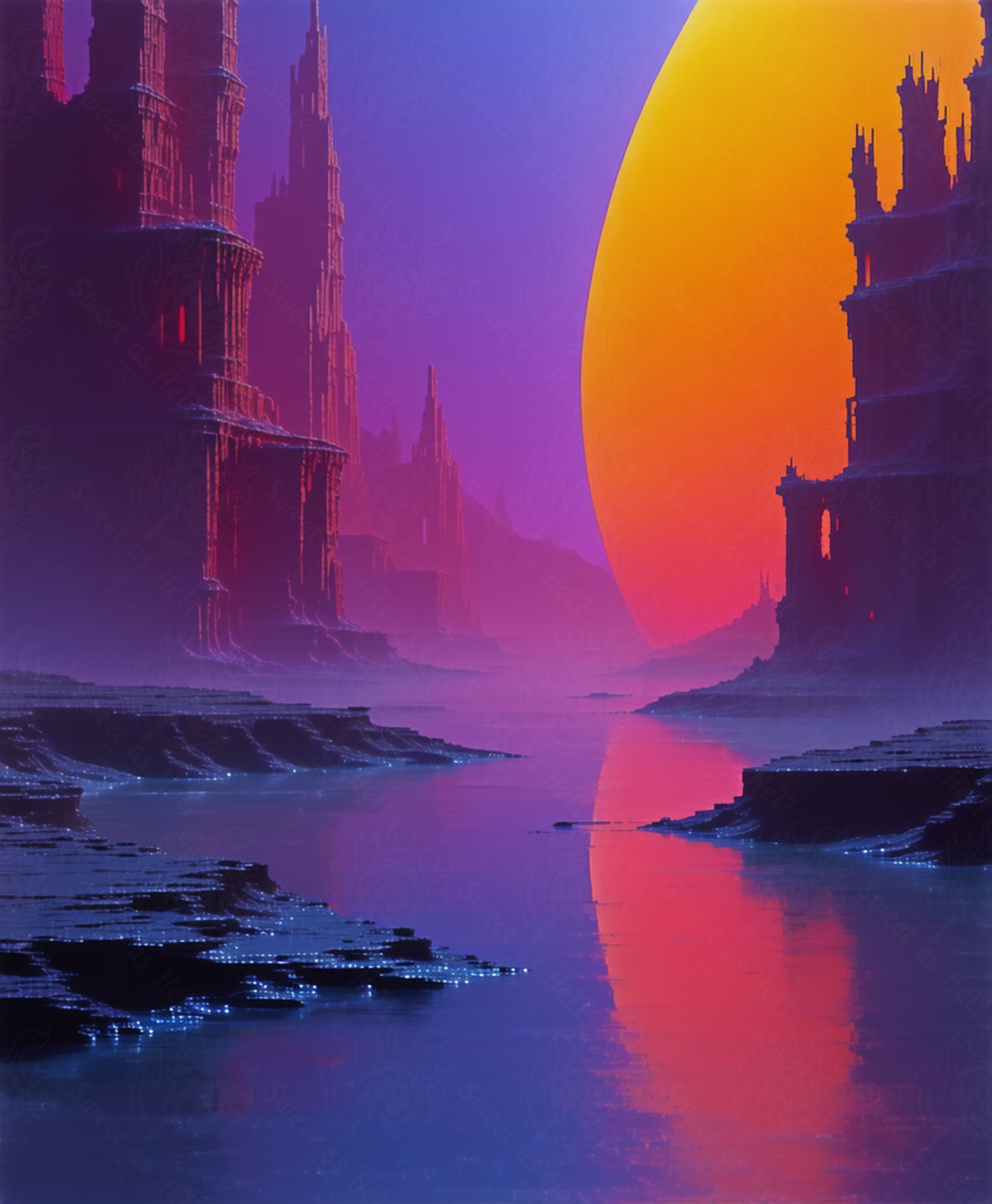 paisaje de atardecer extraterrestre SN3127