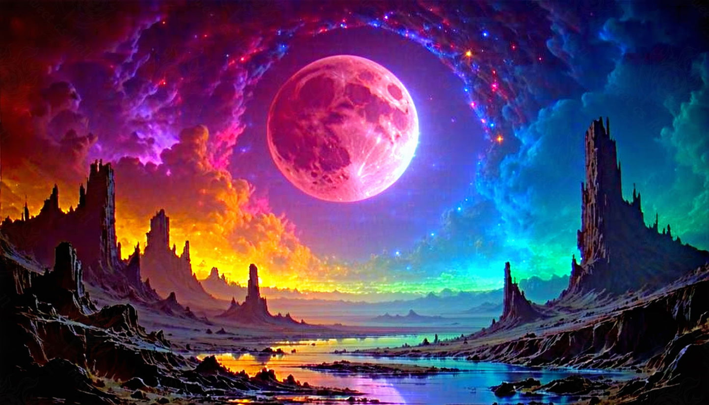 alien world landscape SN3103 - Sweet As Hell Designs